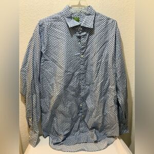 Sid Mashburn Men’s Dress Shirt Blue Button Up XL